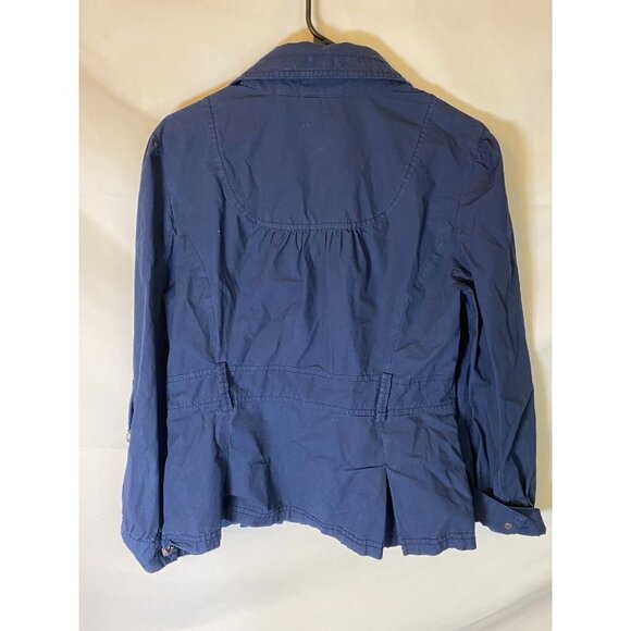 DKNY WOMENS SIZE LARGE L BUTTON UP LIGHTWEIGHT JACKET NAVY Donna Karen - Picture 2 of 2